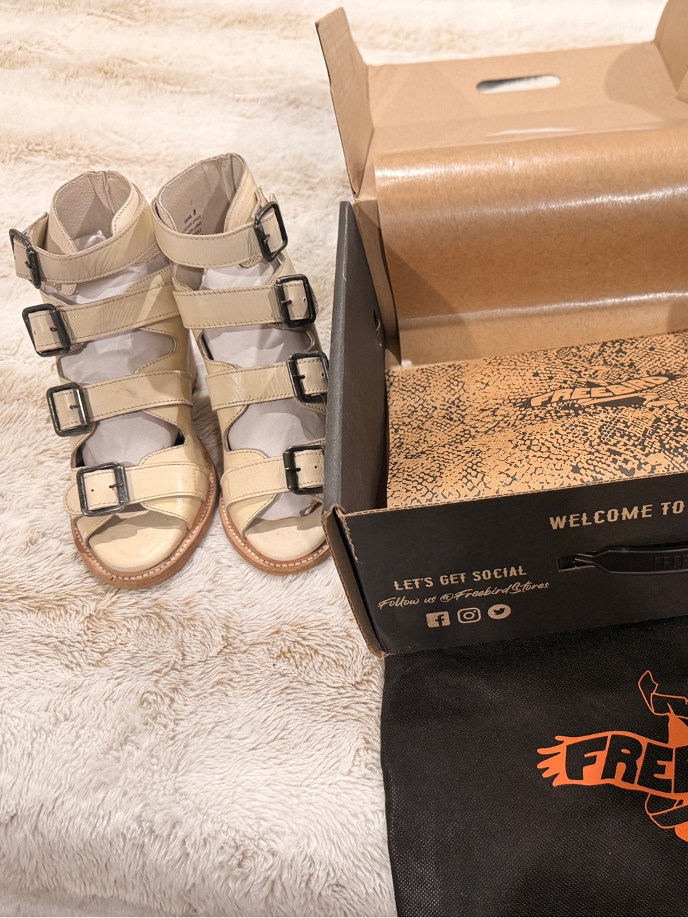 Freebird Quail Multi-Buckle Block Heel Ankle Boots NIB